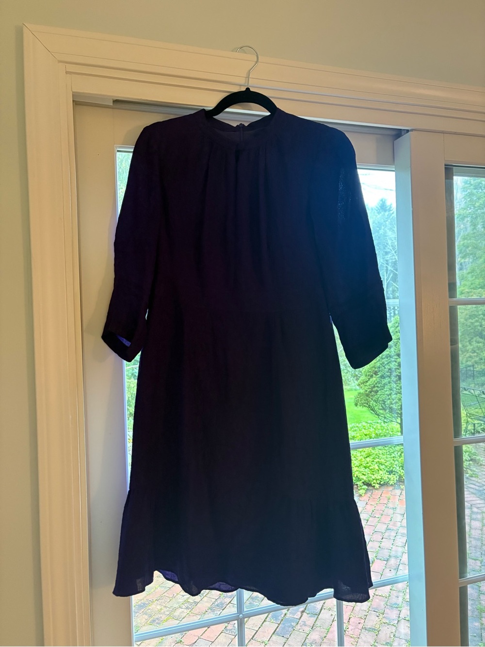 Nanette Lepore Dark Purple Long Sleeve Knee-Length Dress